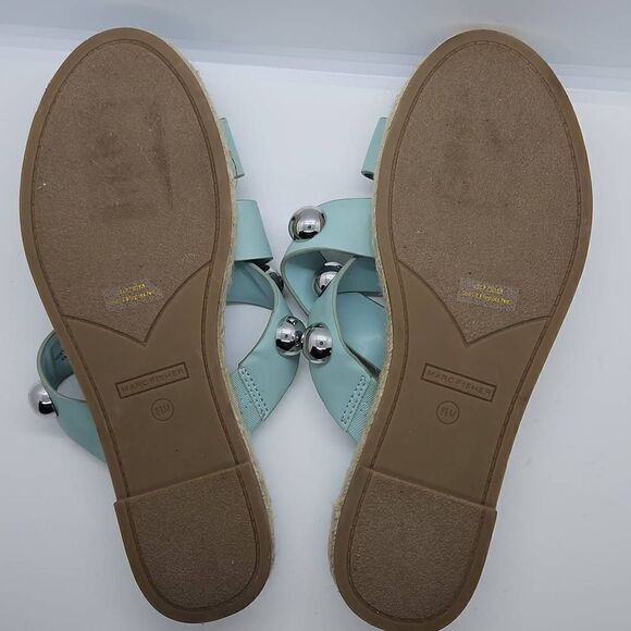 Prisca Sandal Marc Fisher Women Slip On Studded Espadrille Blue Size 8.5 - Picture 7 of 8